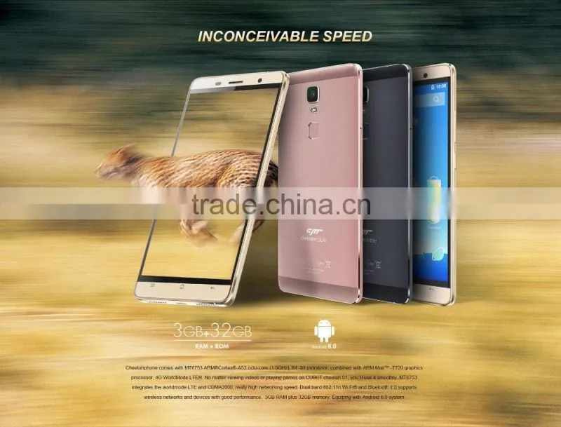 CUBOT Cheetahphone Android 6.0 MTK6753 64bit Octa Core 1.5GHz 3GB RAM 32GB ROM 13MP Rear Camera 5.5 inch 2.5D Arc Screen 5G WiFi
