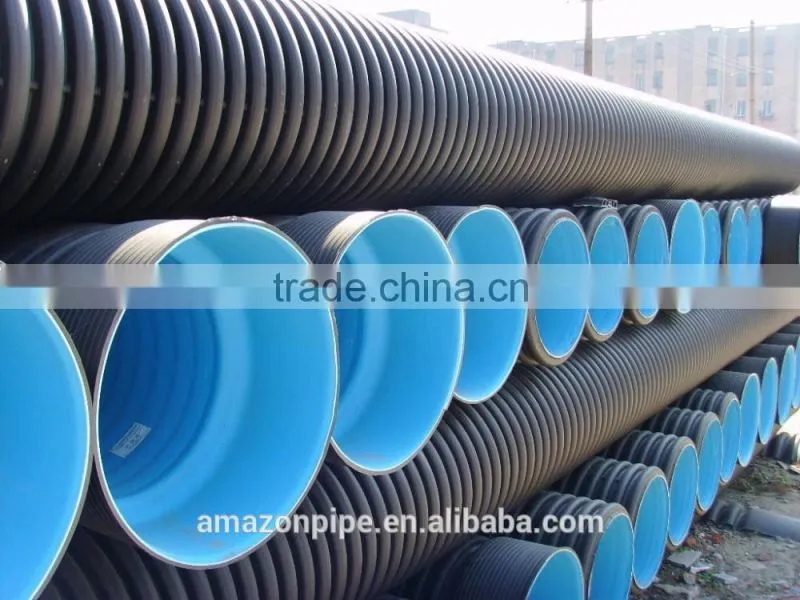 DWC drainage pipe HDPE double wall corrugated pipe SN4 SN8