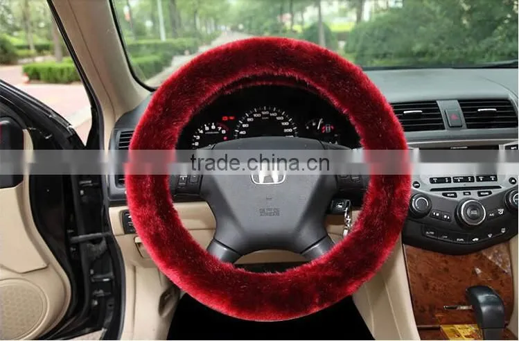 Hot sell !! Automobile steering wheel covers with 5 different colours black,grey,beige,red,khaki