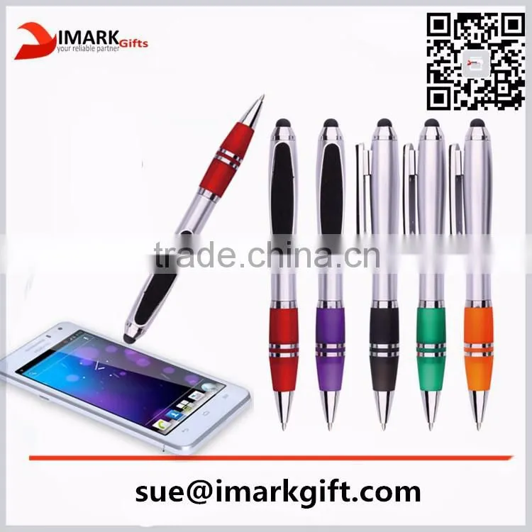Multi Function Ball Pen With Screen Cleaner Stylus Touch Plastic Pen