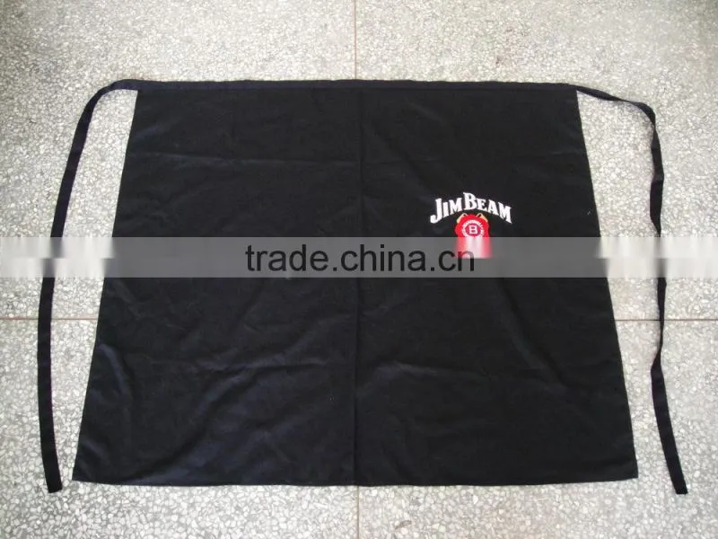 polycotton short waist barman apron for promotion logo embroidery wholesale