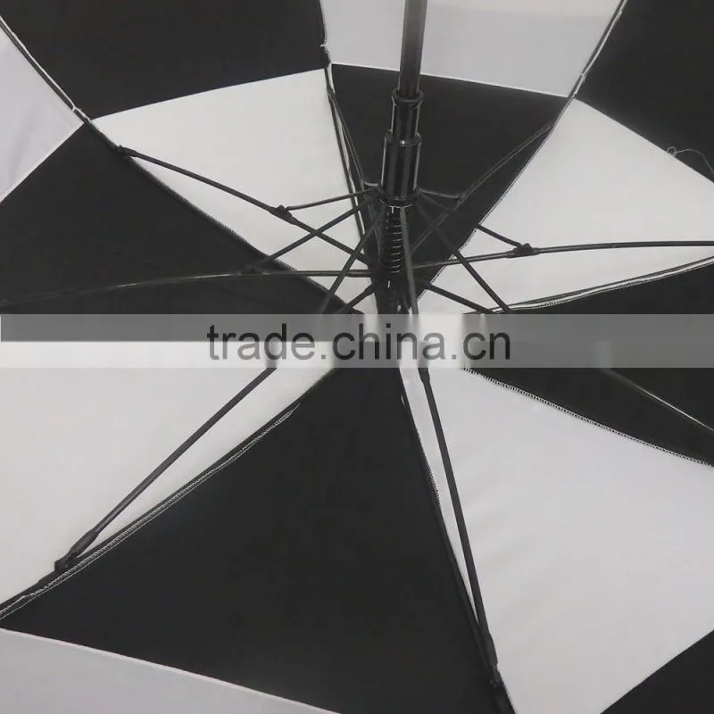 30" strong fiberglass frame windproof double canopy golf umbrella