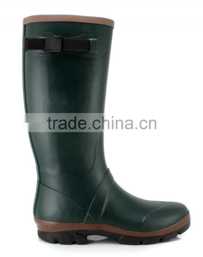 Men's farming black rubber rain boots