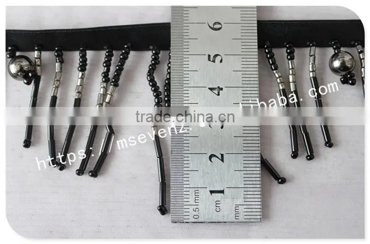 Vogue 6cm width handmade beaded decorative fringe trim wholesale