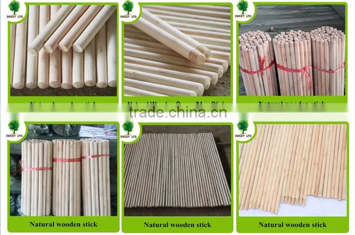 Varnished wooden broom handle farm tools wooden shovel handle sticks