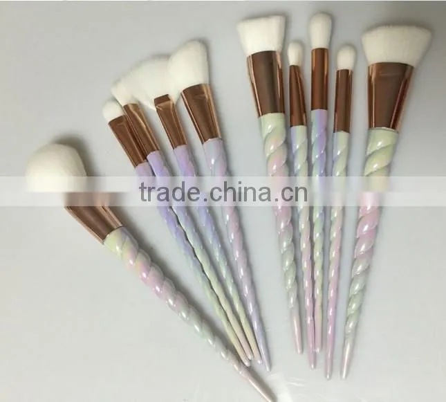 Free sample Beauty skin care Unicorn makeup brushes set kit face brush with travelling bag