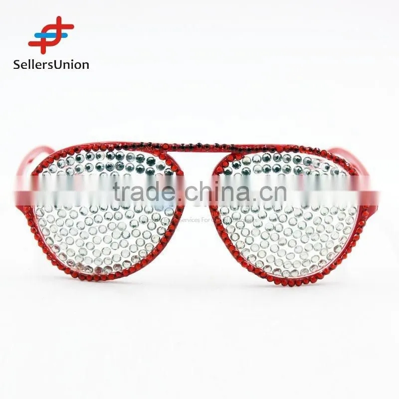 2017 hottest sale No.1 Yiwu export commission agent Promotional diamante eye glasses/party glasses
