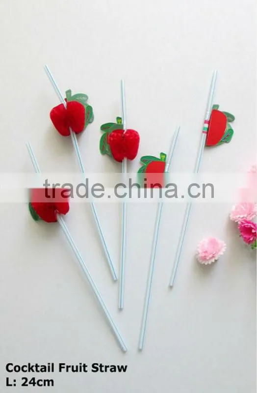 Plastic straw (with peach)