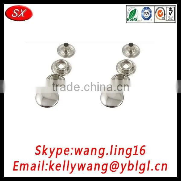 Guangdong manufacturer custom made OEM prong snap buttons, aluminum botton