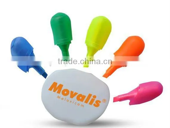 Sonw shape palm shape hot stationery highlighter pens many colors fluorescent marker pen for Children/Highlighter marker
