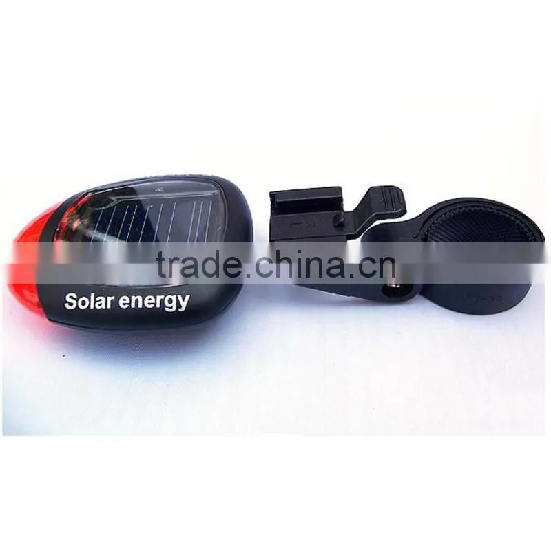 Solar Power LED Bike Bicycle Rear Tail Light Lamp Red Lighting Adjustable Clamp