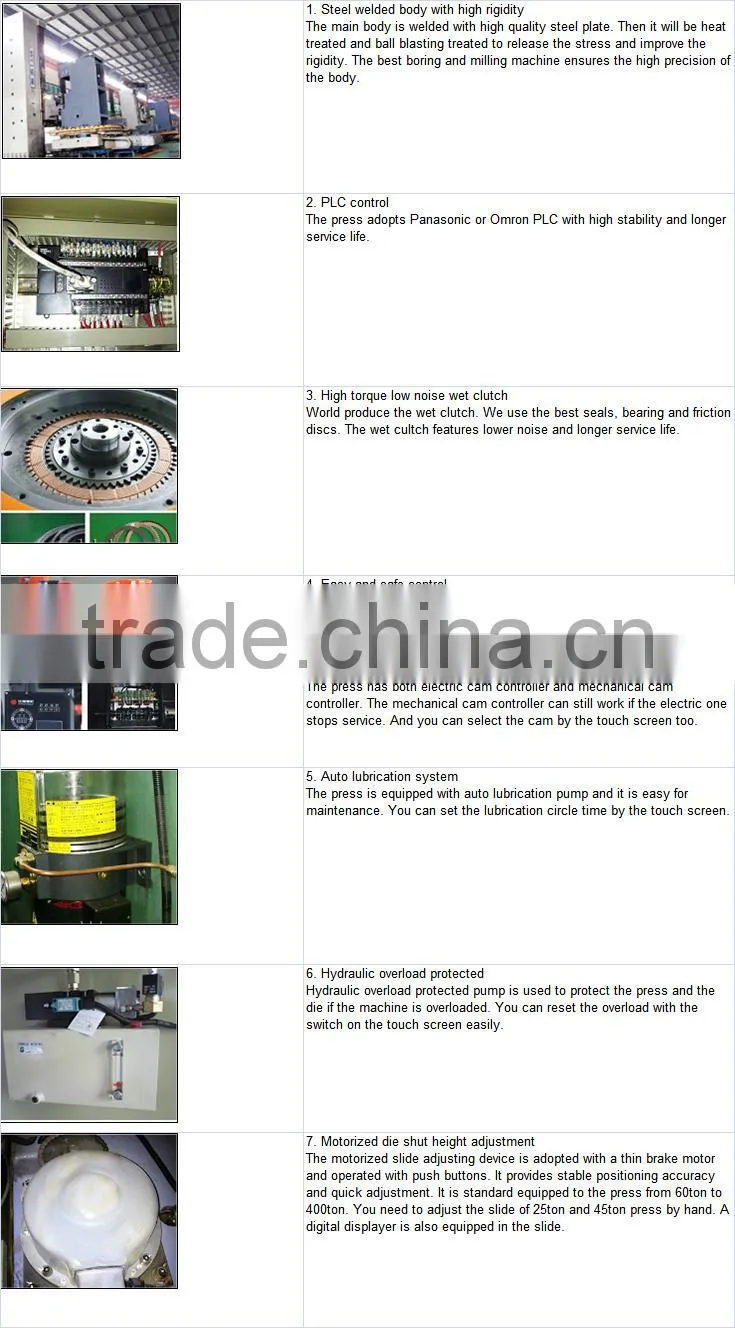 160T PLC controller punching press machine and power press for sale
