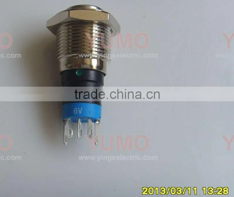 LA16JSH-11-D-G illuminated vandal resistant push button switch brass