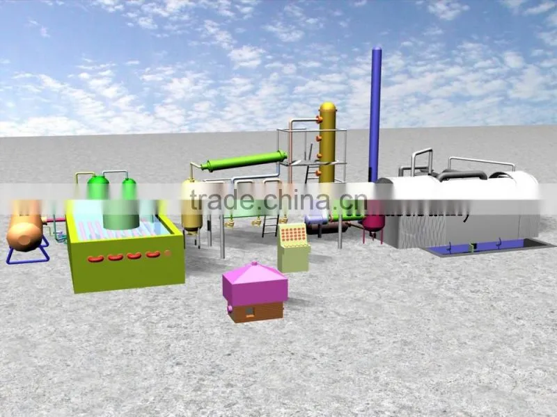environmental Distillation equipment for pyrolysis oil refining from waste tyres