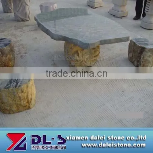 Hand carved outdoor marble garden table and chair