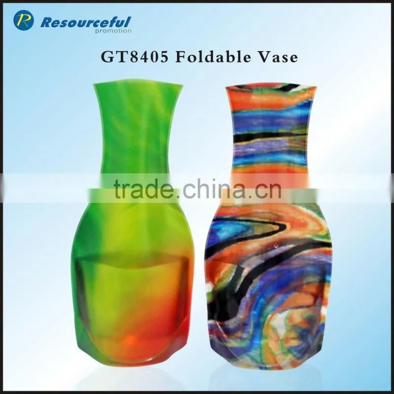 best promotion pvc flower vase,folding plastic flower vase
