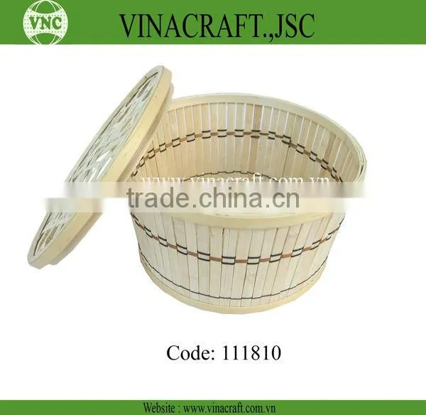 Colorful bamboo food storage container for kitchen