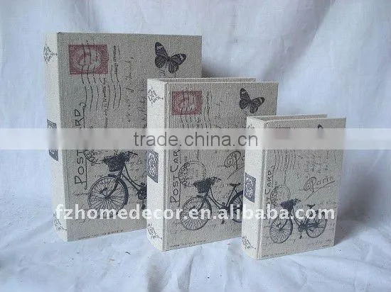 wooden boxes gift set covered with canvas printing