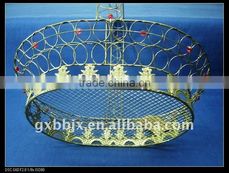 Rust egg shaped wire decorative with red pearl storage decorative baskets for wedding