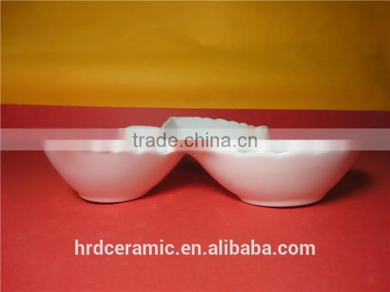 High quality hotel white ceramic dinner plate nut dish and candy plate