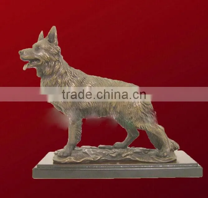 Casting bronze, brass dog sculpture