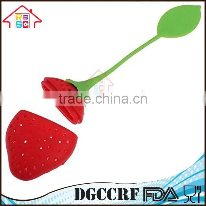 NBRSC Reuseable Silicone Strawberry Shape Tea Bag Filter Infuser Holder Strainer
