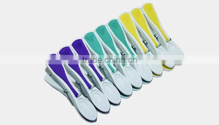 custom design decorated racks of PP+TPR colorful soft grip clothes peg