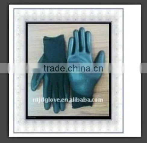 Industrial working glove / PU gloves / 15G black nylon with black pu coating pu gloves/ Safety / working/ gloves/15G pu glove