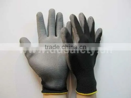DDSAFETY2016 Hot Sale Pu Glove Grey PU Coated On Palm Nylon With CE Glove
