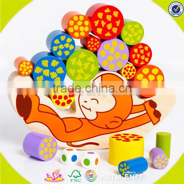 Wholesale hot wooden balance blocks toy for baby brain training wooden balance blocks toy W11F007