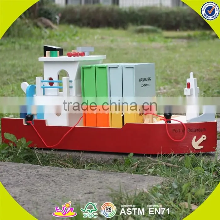 wholesale funny kids wooden small toy boats best design wooden small toy boats W04F004