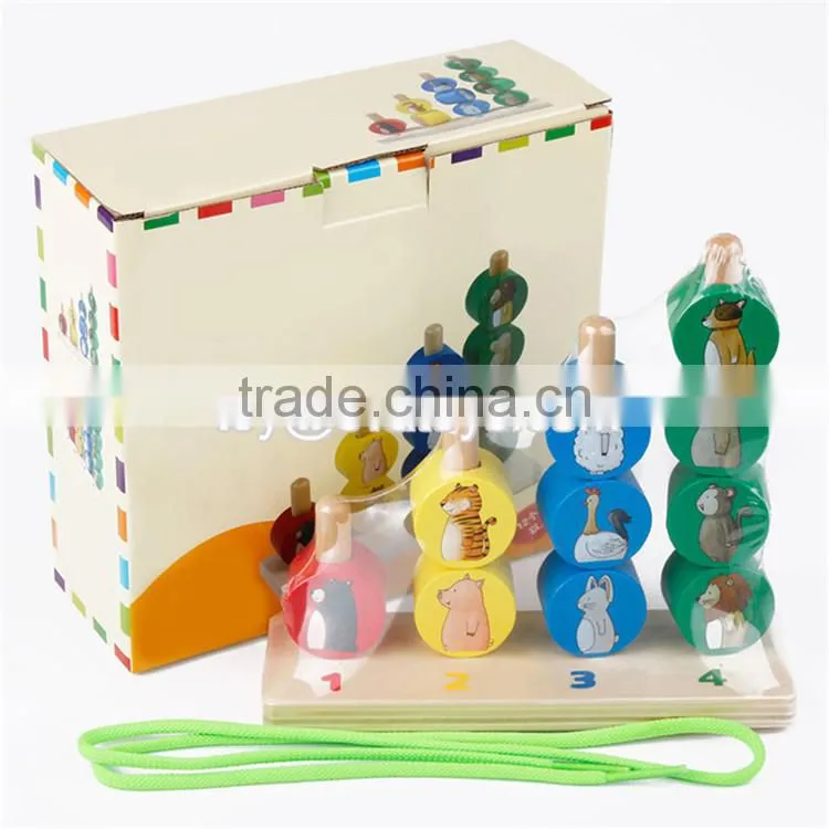 Hot sale preschool intelligent stacking blocks wooden toy blocks for toddlers W13D095