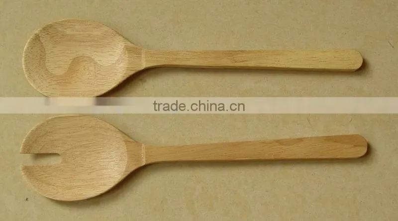 Salad Spoon, Wooden Spoon, Wood Salad spoon and fork.