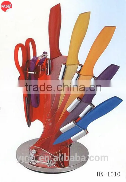 5pcs color plastic handle kitchen knife food preparation kitchenware tools