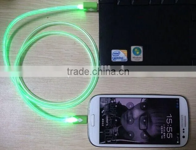 micro USB cable charge & synchro full LED light cable