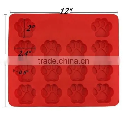 Puppy Paw & Bone Silicone Baking Pan Mold Ice Tray Dog Treat Cookie Non Stick