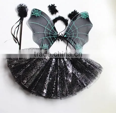 Halloween 4pcs Bithday fairy girls fancy princess dress up costume set
