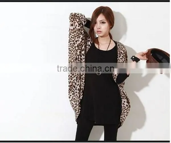 Korean style latest design hot sale leopard top selling products summer chiffon thin cardigan