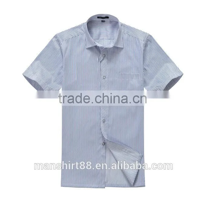 2017 men's striped short sleeves dress shirt for summer