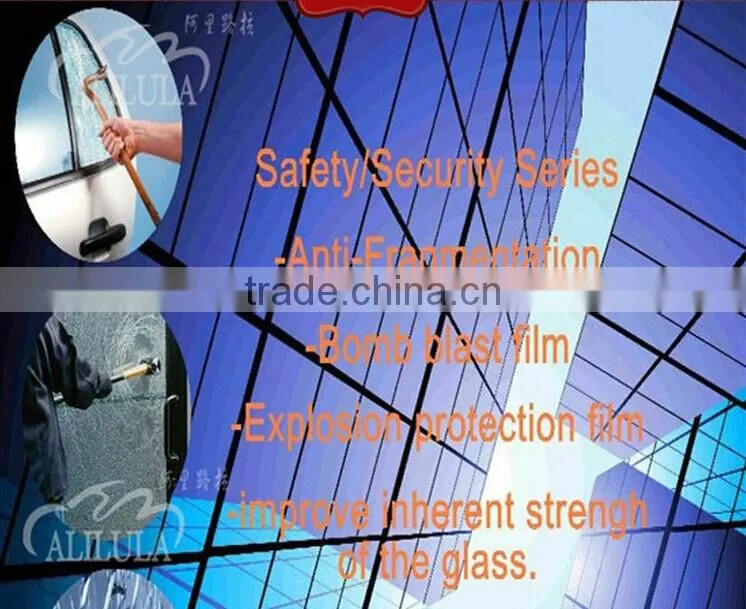 transparent plastic film with glue, high quality safety & security film with imported glue