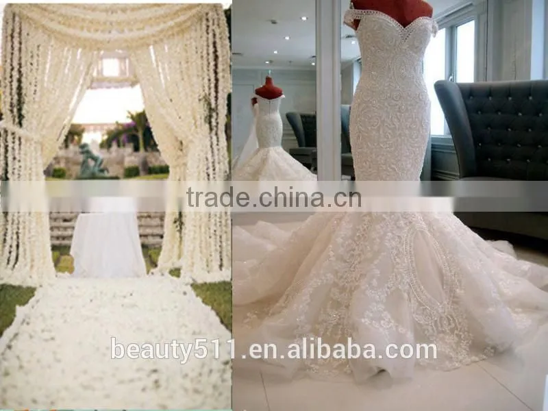 A-Line Straight Neck Strapless Ruffle Wedding Dress Bridal gown AS28702