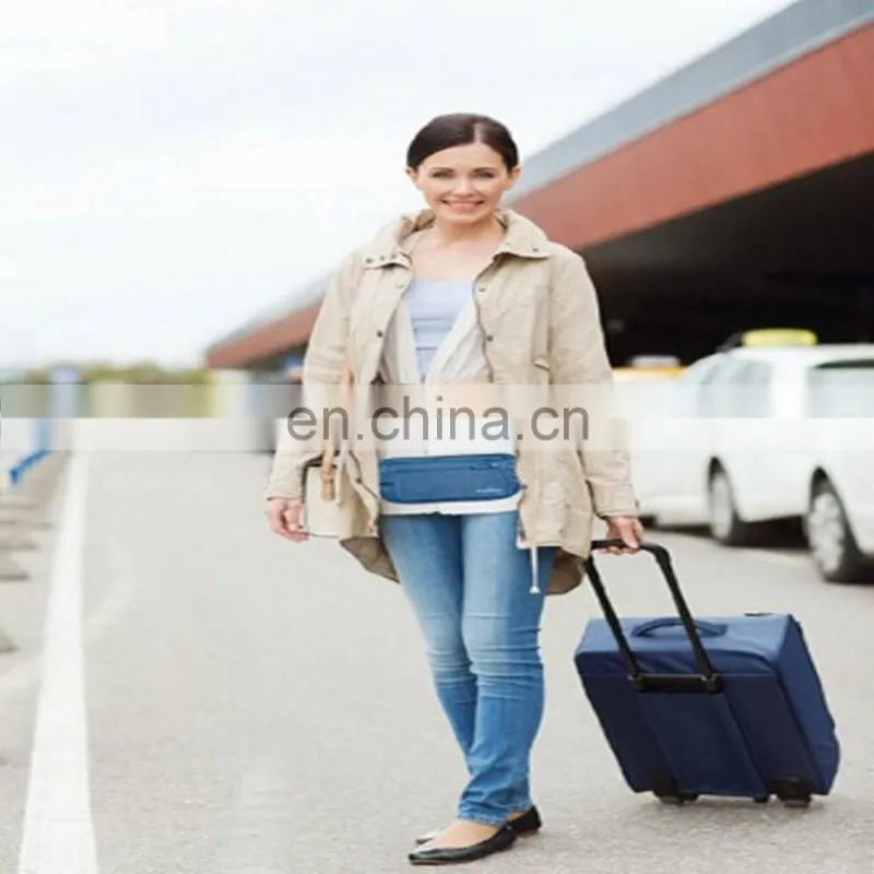 Ultimate Blue Nylon Safe Rfid blocking Under Clothing Travel Waist Wallet