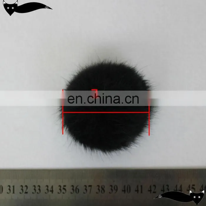 Genuine black 7cm fur ball accessories rabbit fur ball