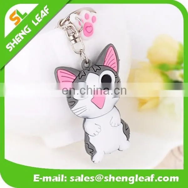 2016 new fashion cute soft pvc rubber keychain