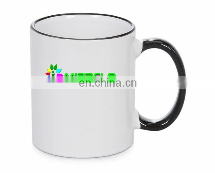 11oz Rim Color Handle Mug Blue