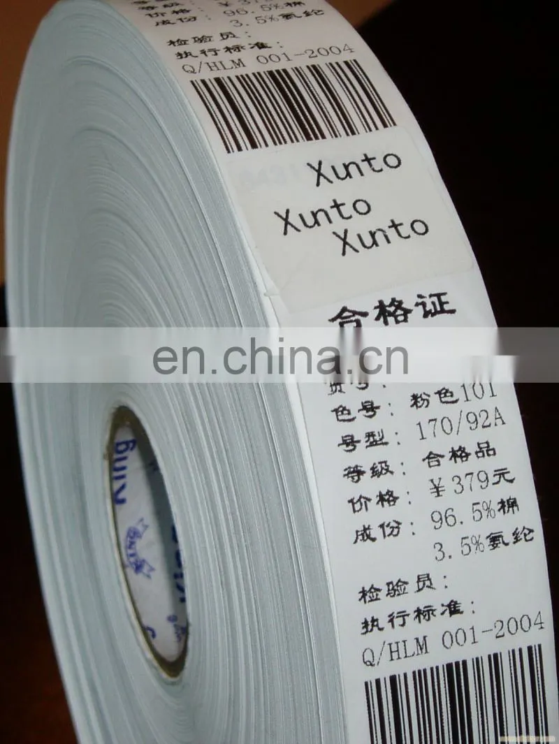 Silkcreen printed cloth label