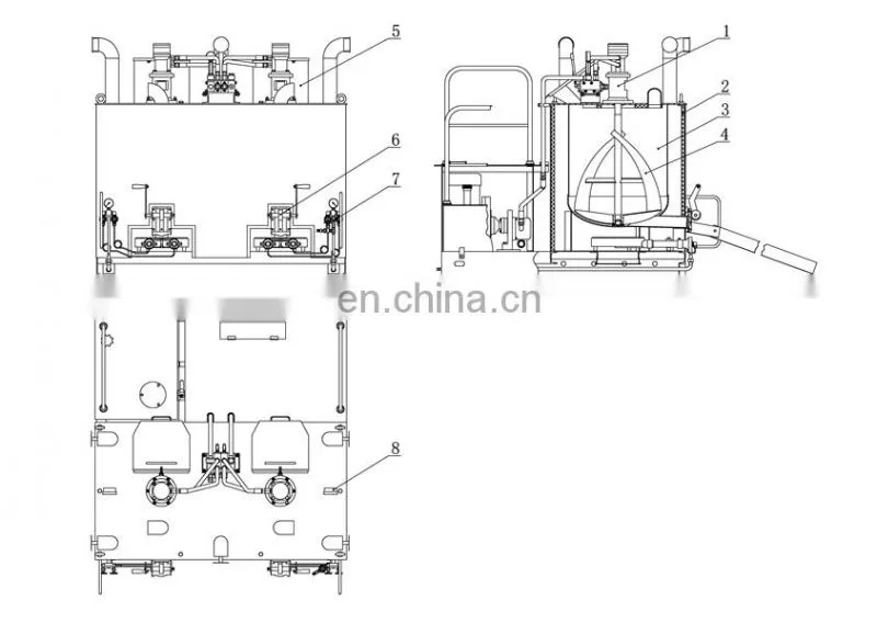 Double Cylinder Hydraulic Hot Melt Kettle Thermoplastic Road Marking Paint Boiler