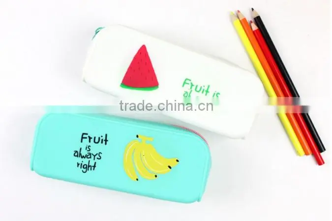 Popular Manufactory Price Silicone Square Zippered Pencil Case For Kids