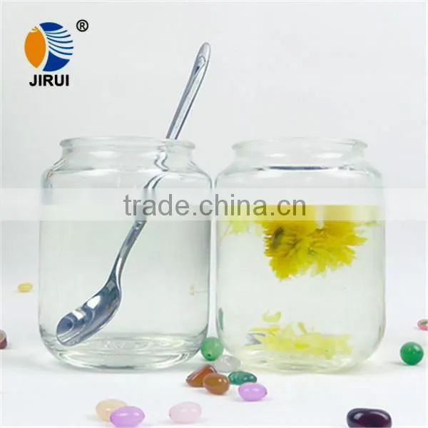 400ml transparent glass drinking mason jar without cap
