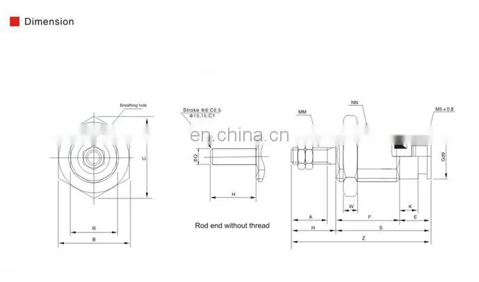 SNS high quality CJPB Series Double Acting Pin pneumatic cylinders for wholesale